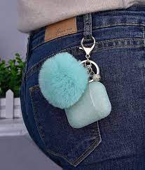 AirPods  Protective Case Apple Bluetooth Earphones Pom-pom Key Ring Set