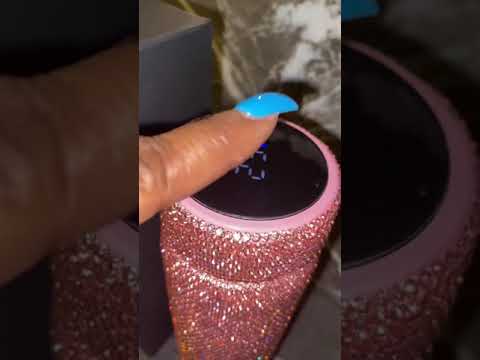 Pink Diamond Crystal Digital Smart Touch  Thermometer Tumbler
